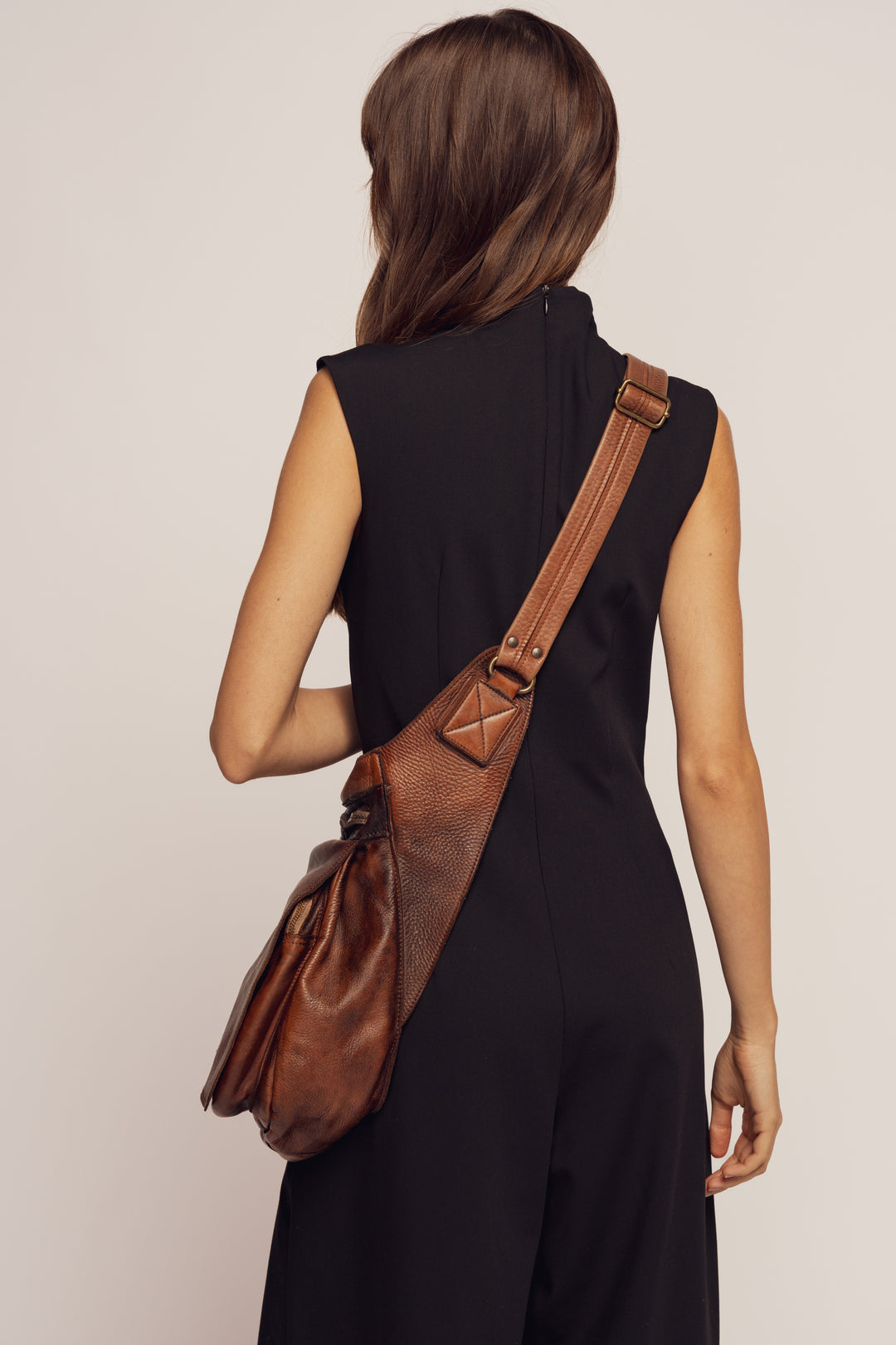 BAYSIDE84 Crossbody Saddle Bag - Cigar Brown