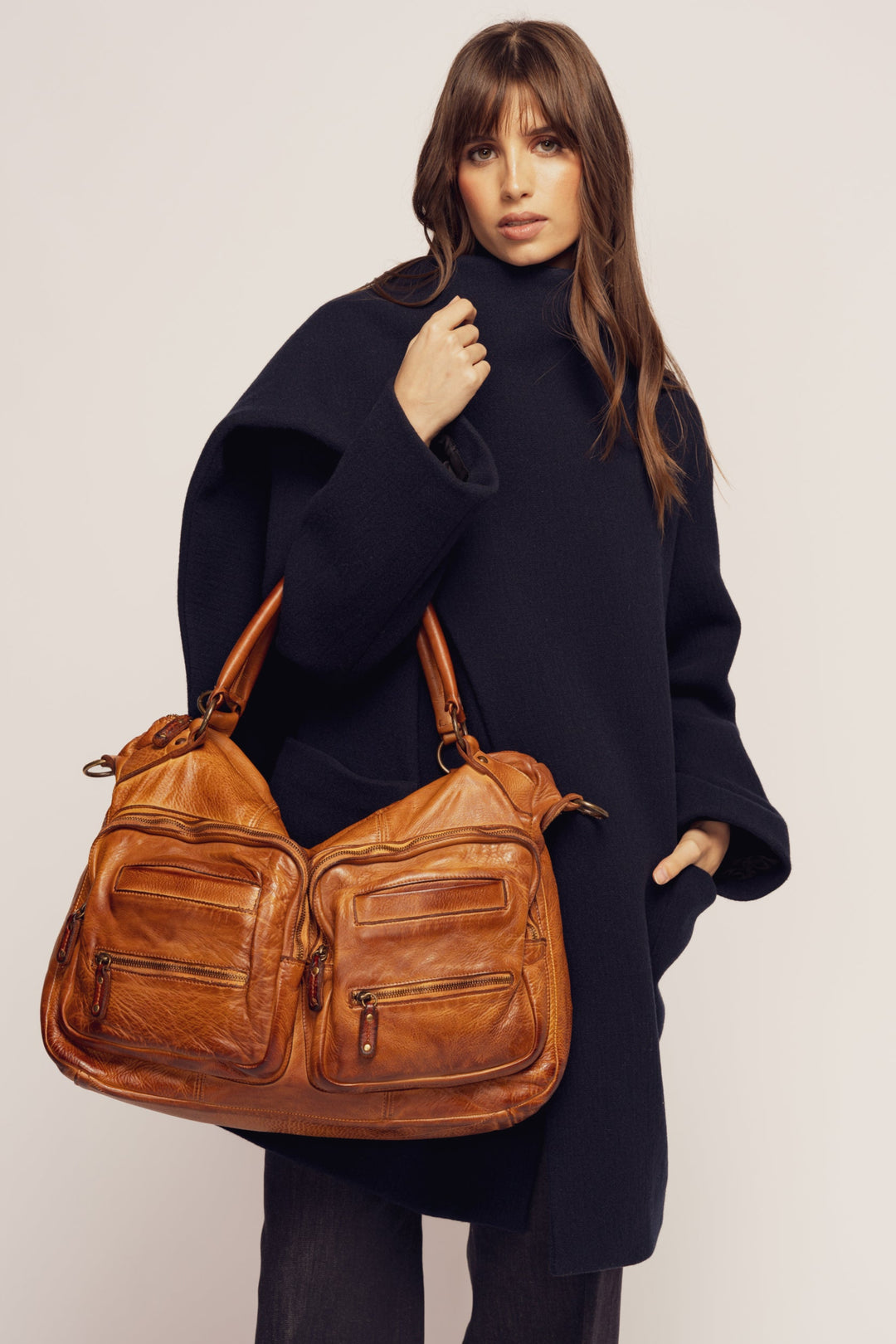 bayside84 xl tote, xl cognac leather tote, bayside84 bags, soft leather travel tote, lusher bayside84 bags, lusher.co bags