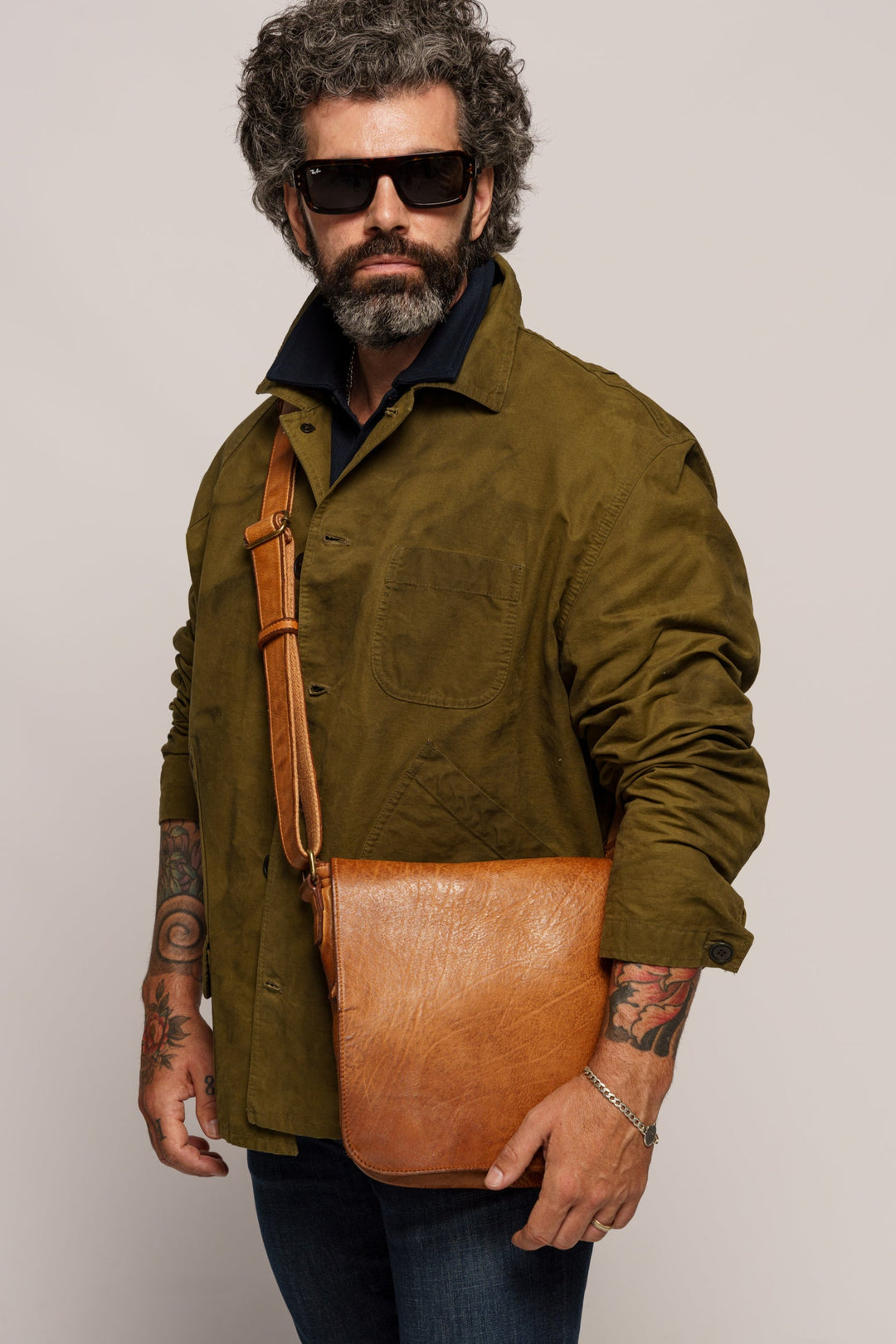 LUSHER MEN'S CROSSBODY MESSENGER BAG, MEN'S LEATHER IPAD MESSENGER BAG, MEN'S  COGNAC LEATHER MESSENGER, MEN'S CROSSBODY MESSENGER BAG, MEN'S  BAYSIDE84 CROSSBODY MESSENGER BAG BY LUSHER