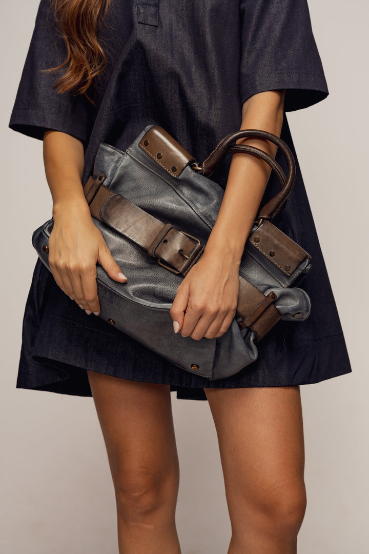 AU79 Belted Tote - Vintage Denim