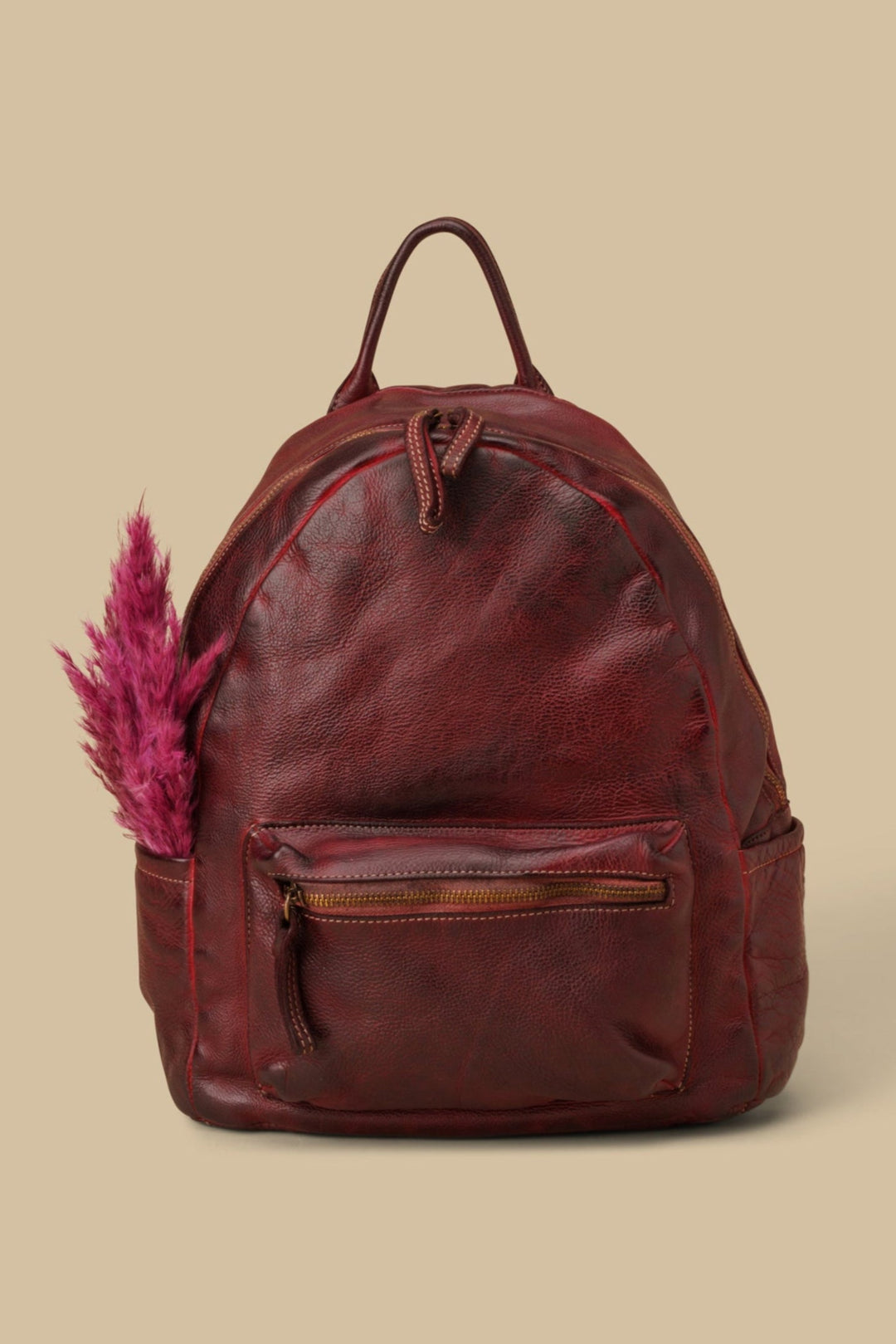 lusher explorer backpack bordeaux, lusher leather bordeaux backpack