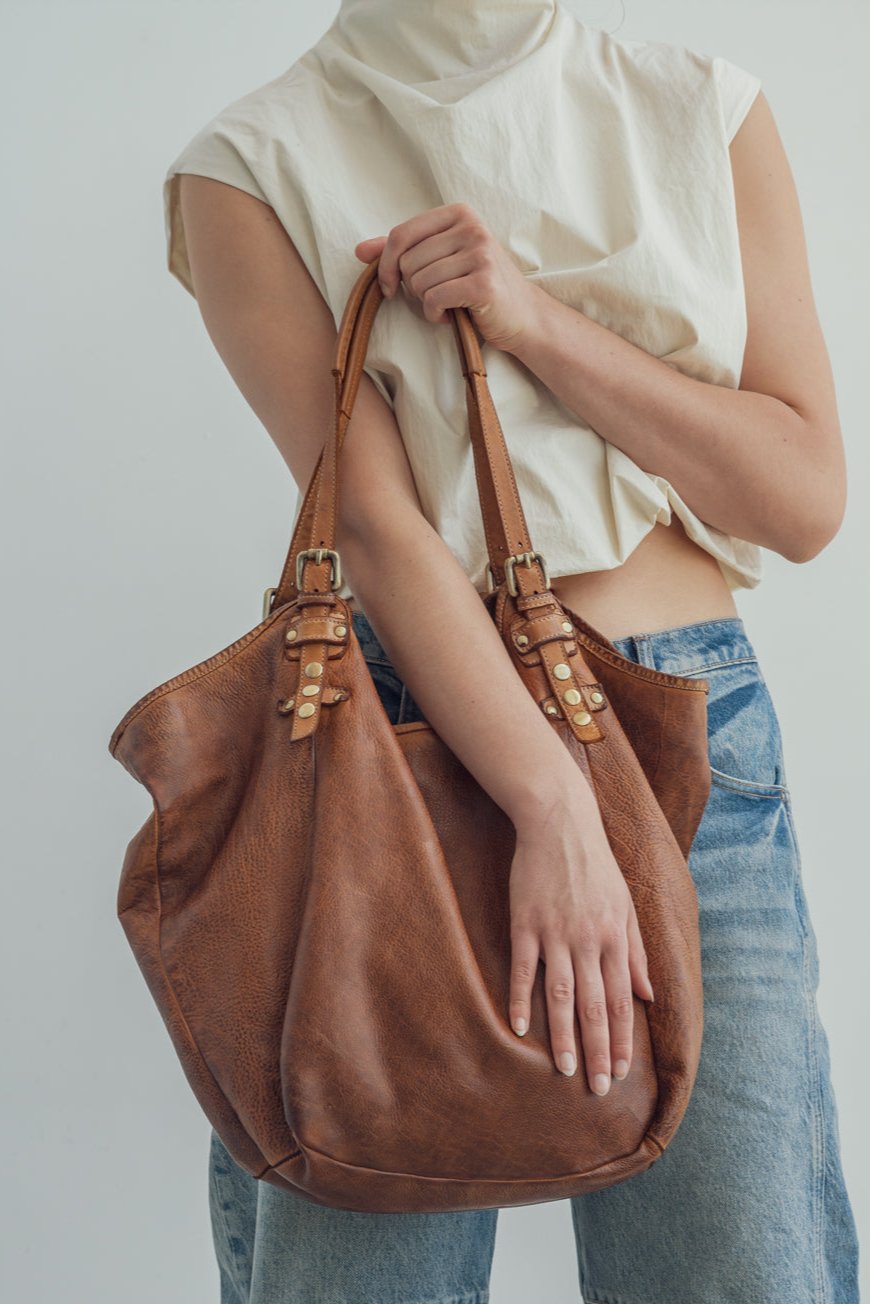 Leather slouchy hobo bags best sale