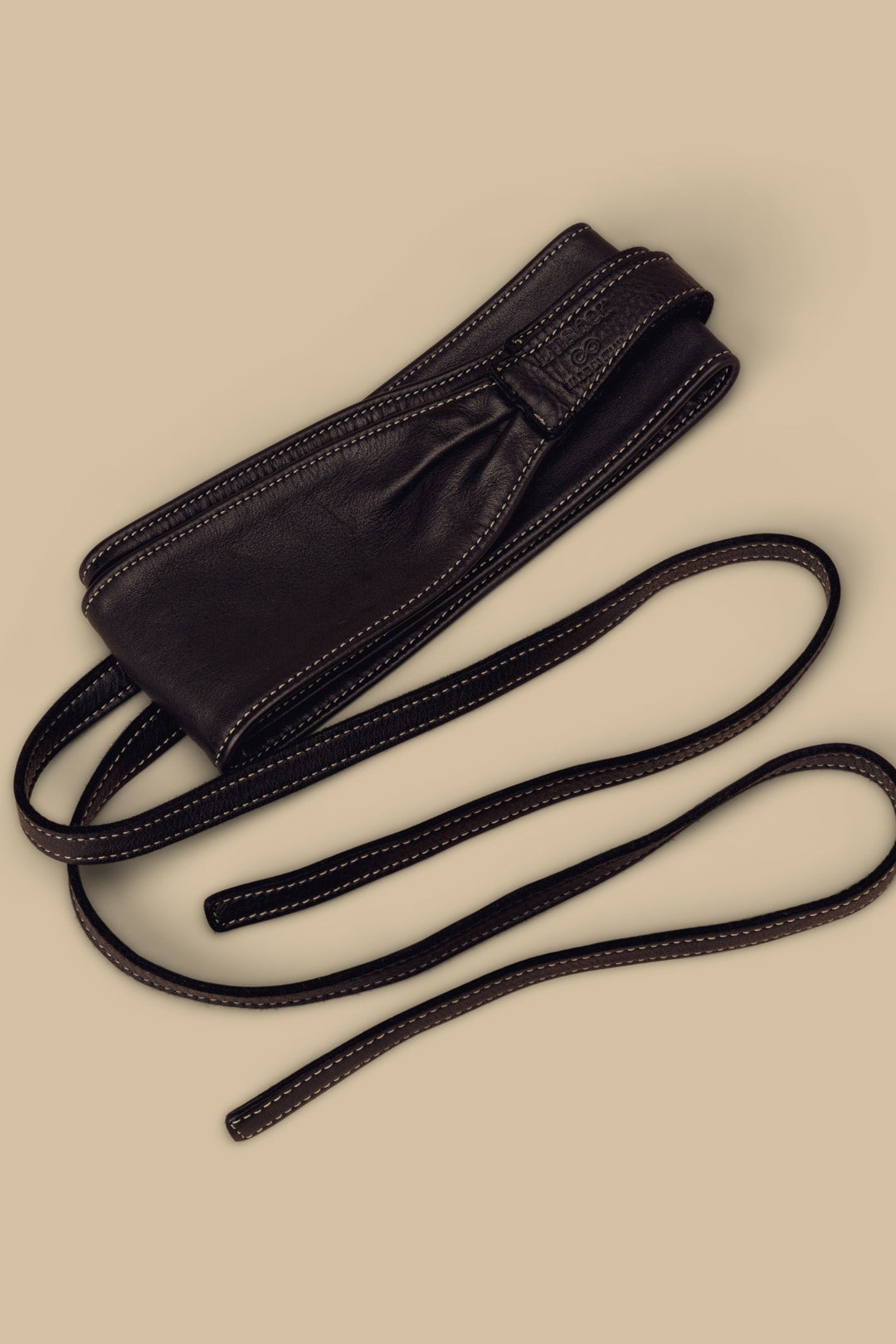 LUSHER Leather Obi Belt, Lusher leather black obi belt, black leather obi belt, black leather wrap belt, black leather kimono belt, black tie belt