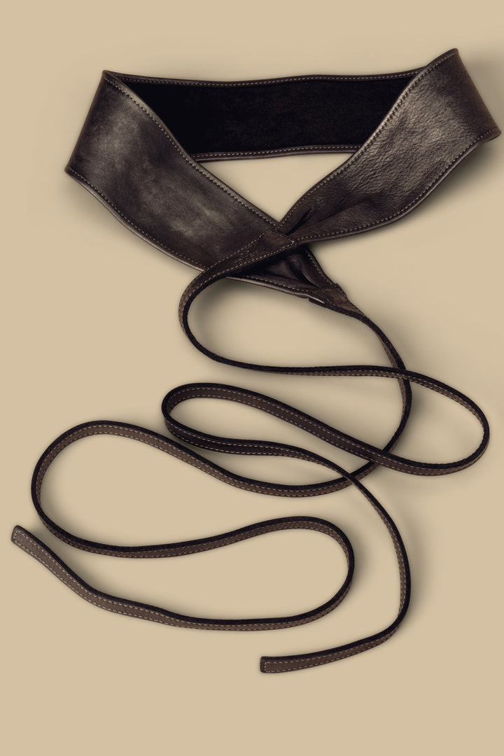 Lusher Leather Obi Wrap Belt,