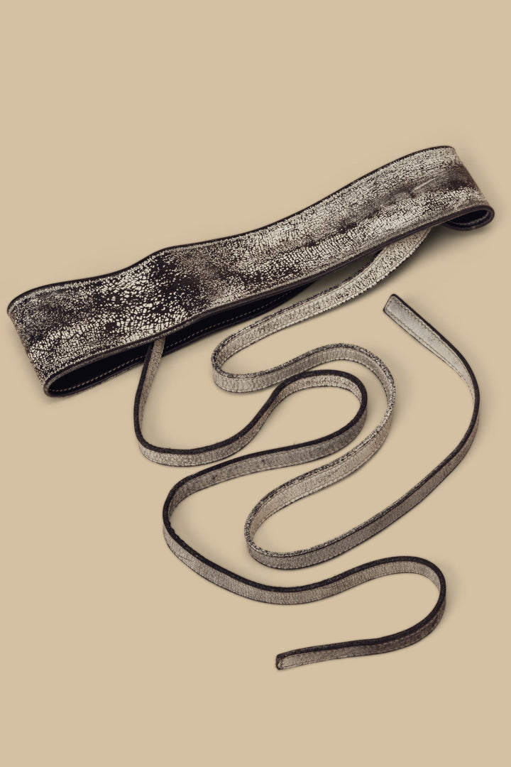 LUSHER LEATHER OBI BELT, LUSHER WRAP BELTS, LUSHER BLACK AND WHITE BELT, LUSHER BLACK AND WHITE OBI BELT