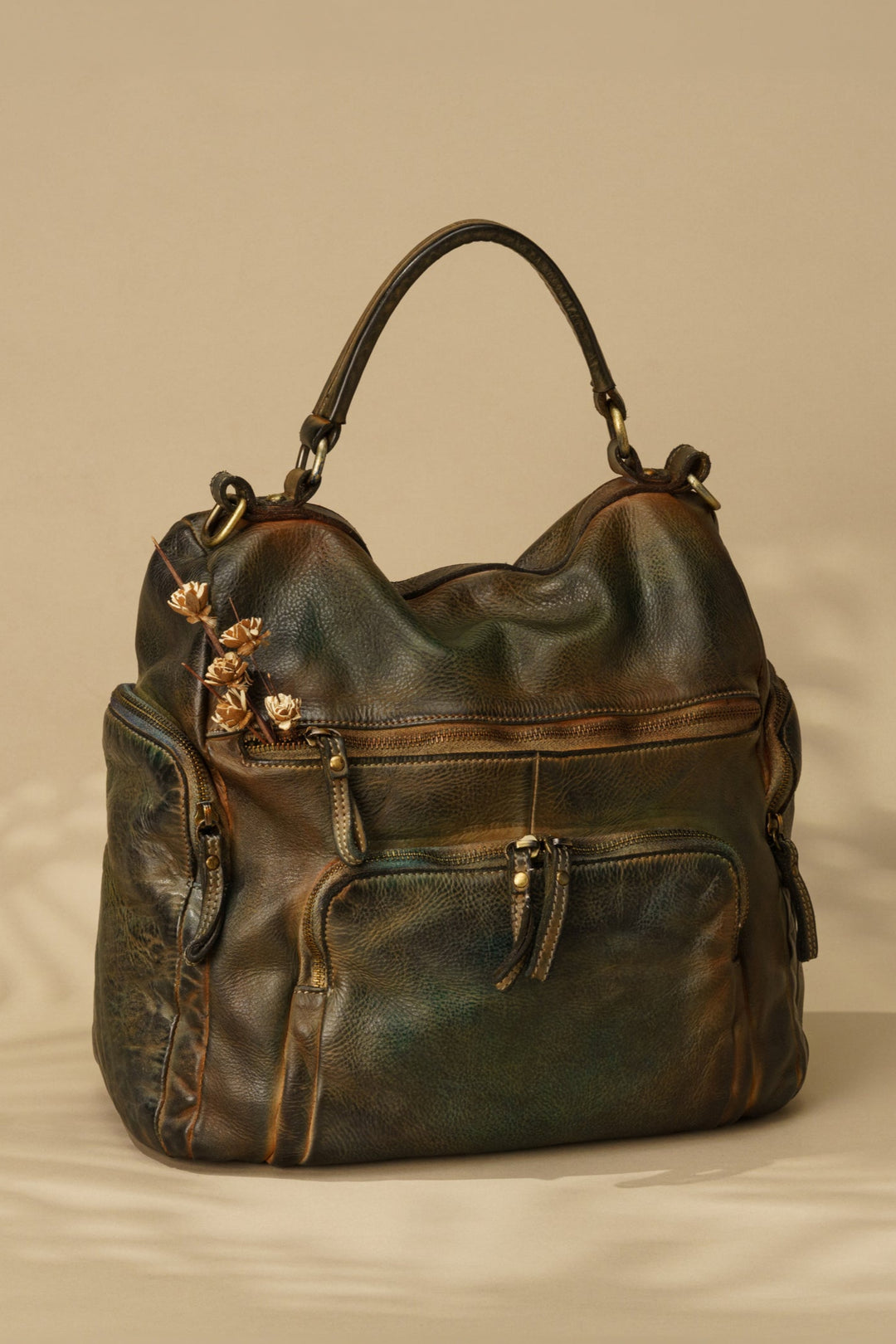 LUSHER QUEST BACKPACK PURSE IN PETROL, SOFT LEATHER BACKPACK WITH POCKETS, BOHO BACKPACK, LUXURY WOMENS BACKPACKS IN LEATHER, LUSHER LEATHER REVIEWS