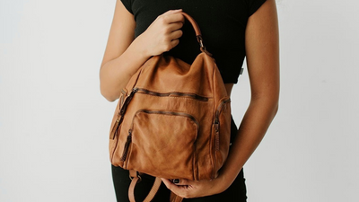 How soft leather backpacks and purses are measured