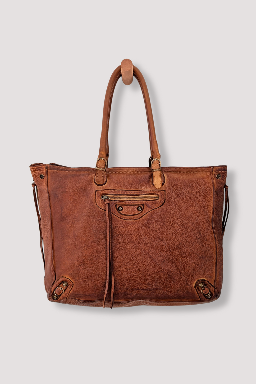 Bayside84 XL Classic Fringe Tote - Cognac