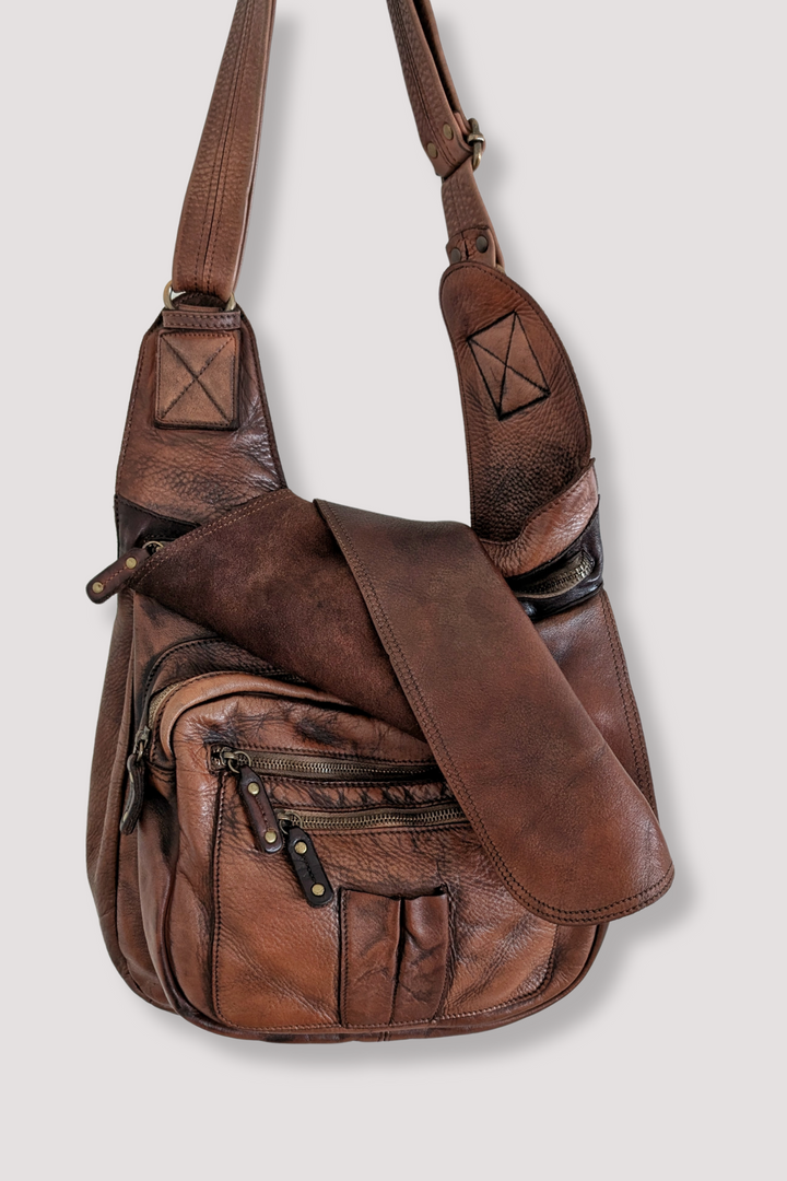 BAYSIDE84 Crossbody Saddle Bag - Cigar Brown mens