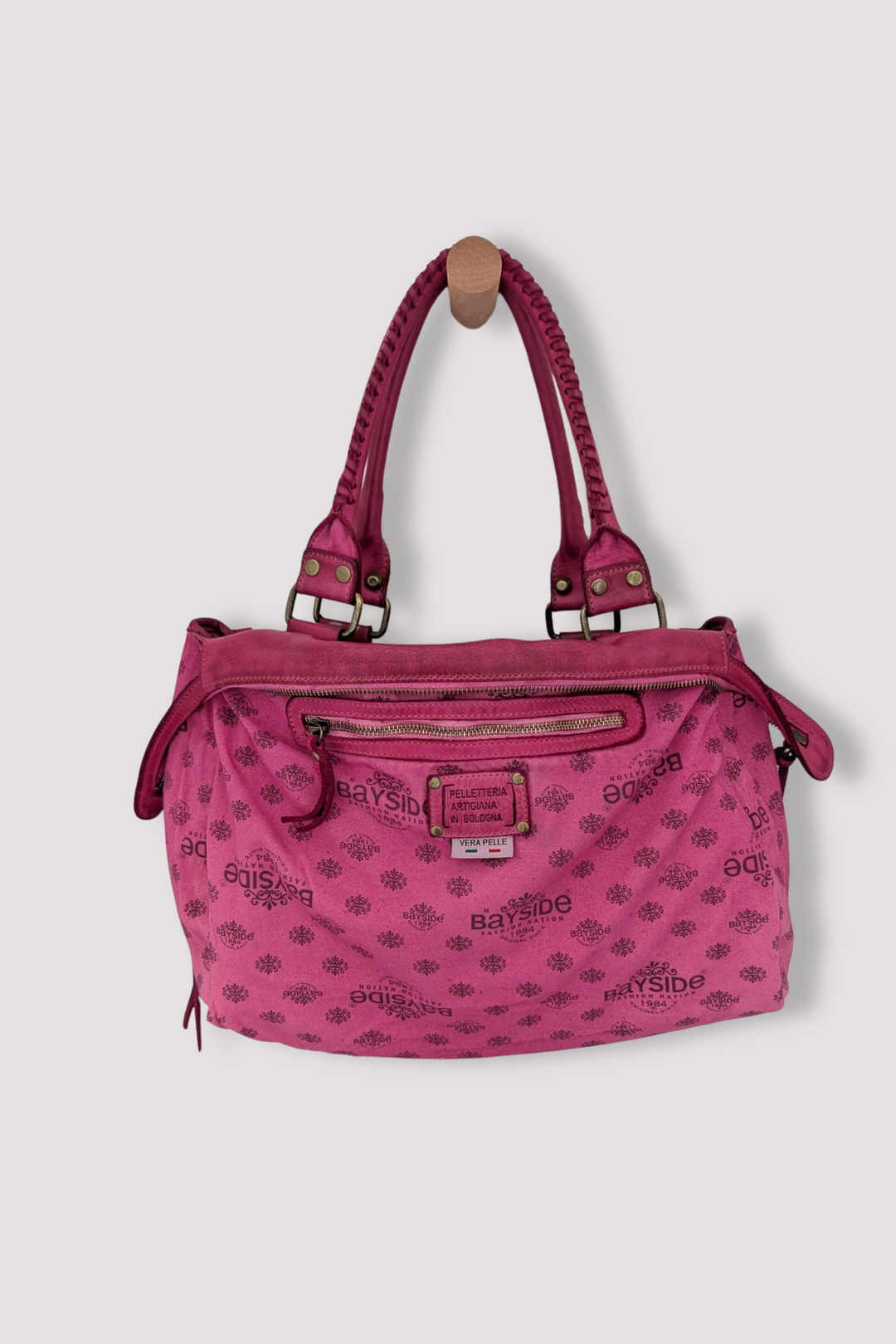 BAYSIDE84 Classic Fringe Hobo Bag - Fuchsia