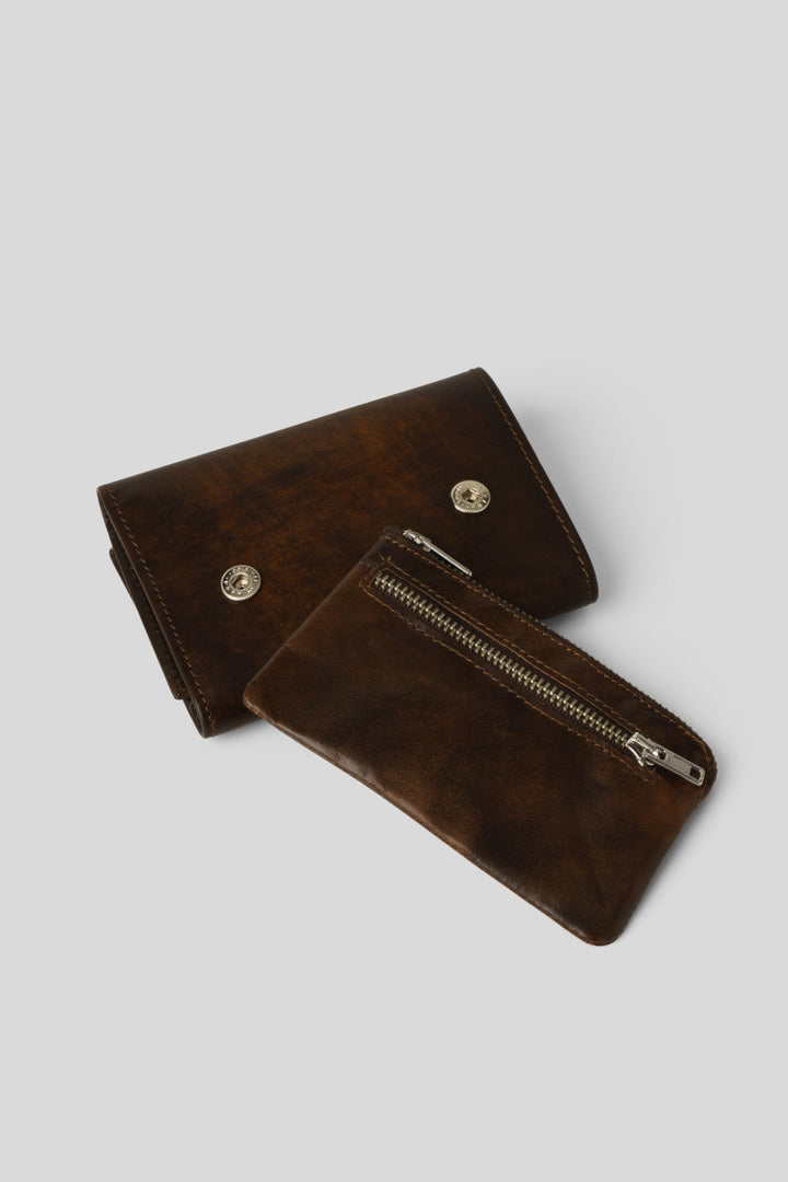 AU79 SMALL STUDDED WALLET BROWN, LUSHER ITALIAN LEATHER WALLETS, LUXURY ITALIAN LEATHER WALLET BROWN, STUDDED WALLET