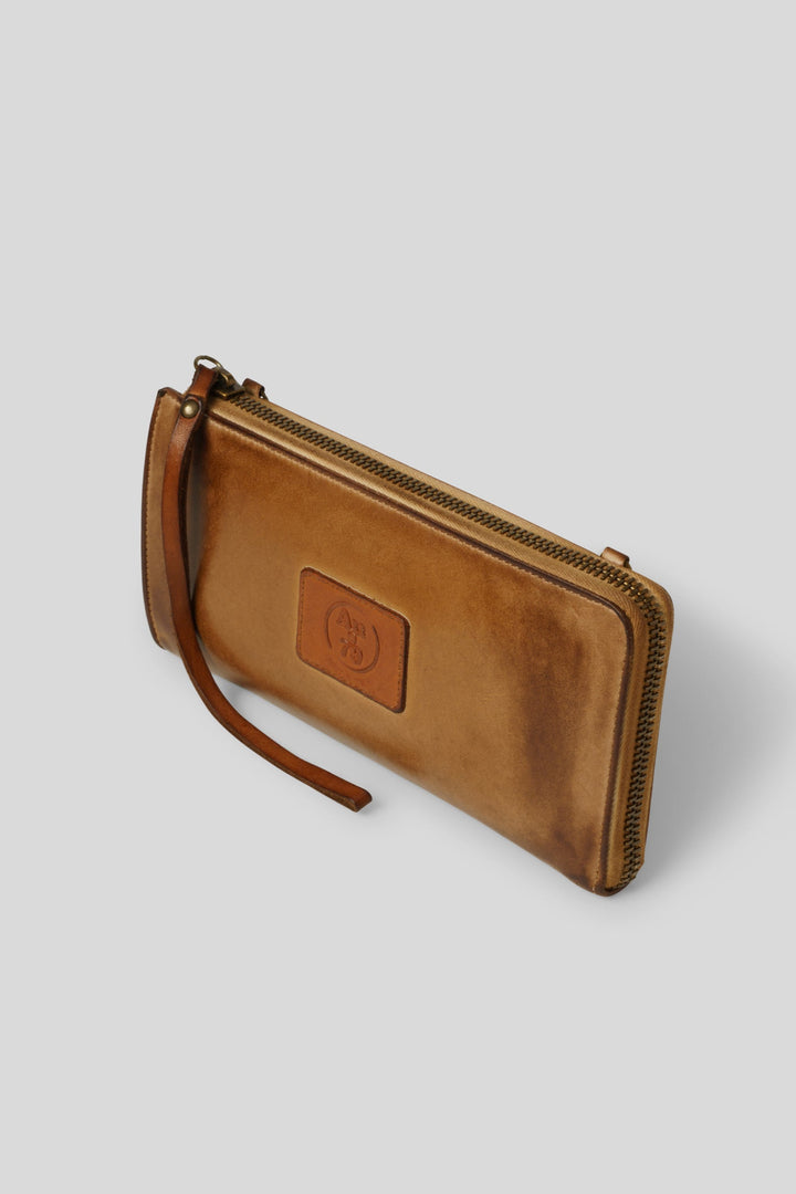 AU79 Cognac Italian leather crossbody wallet, lusher wallets, vegetable tanned leather wallet, luxury crossbody clutch wallets 