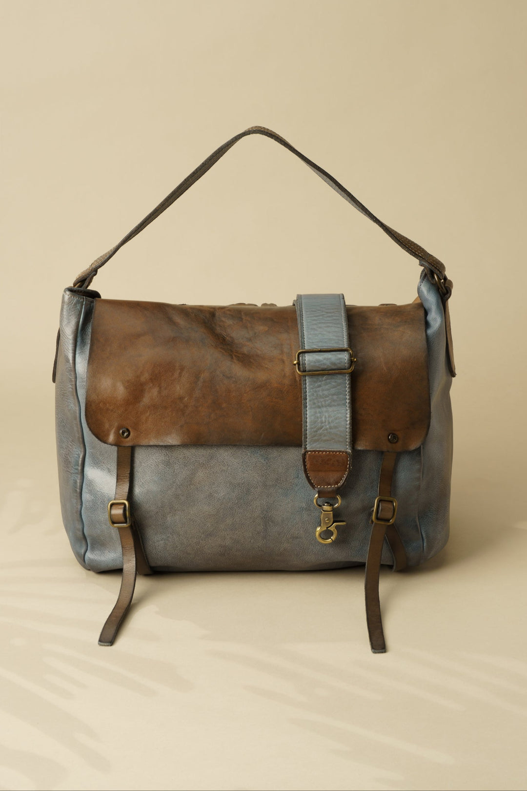 Lusher Leather Messenger Bag, Lusher Messenger Crossbody Bag Blue, LUSHER AU79 COLLAB Messenger Bag, 