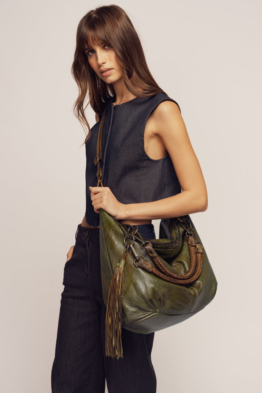 Bayside84 Calla Lily XL Hobo and Crossbody - Green