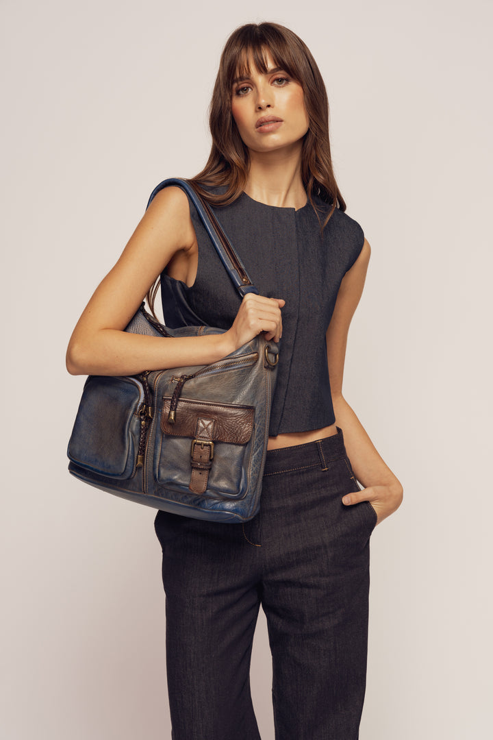 Bayside84 Multipocket Shoulder Bag - Antique Blue