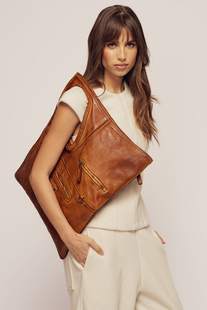 cognac leather armhole bag, bayside84 armhole bag, lusher bayside84 collab, 