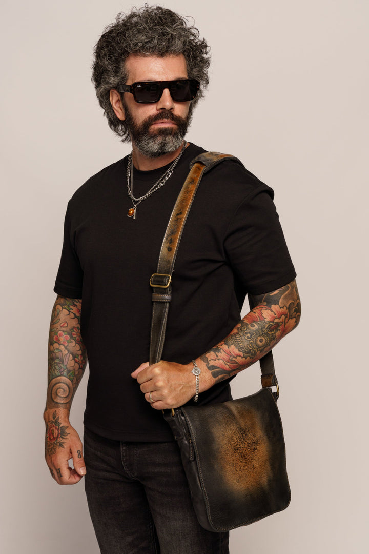 LUSHER MEN'S MESSENGER BAG, BAYSIDE84 MEN'S CROSSBODY IPAD MESSENGER BAG, MEN'S DISTRESSED LEATHER MESSENGER BAG