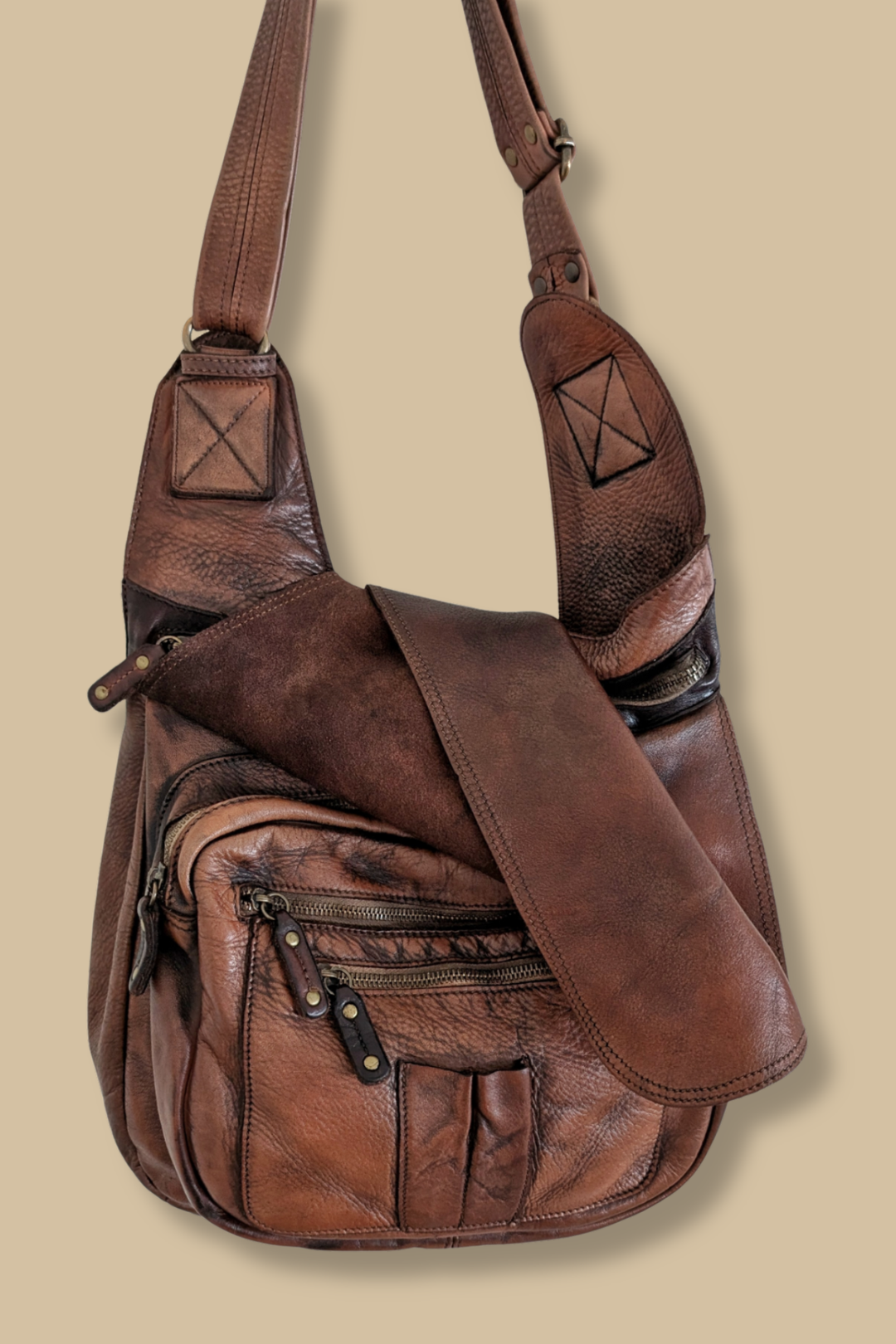 BAYSIDE84 Crossbody Saddle Bag - Cigar Brown