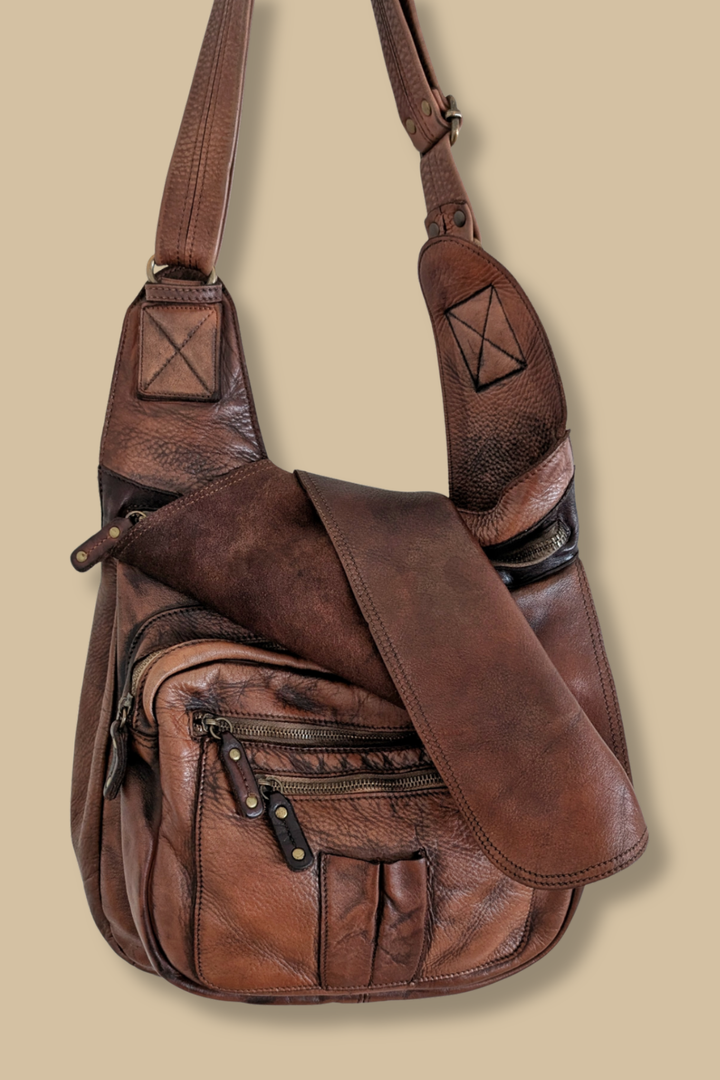 BAYSIDE84 Crossbody Saddle Bag - Cigar Brown