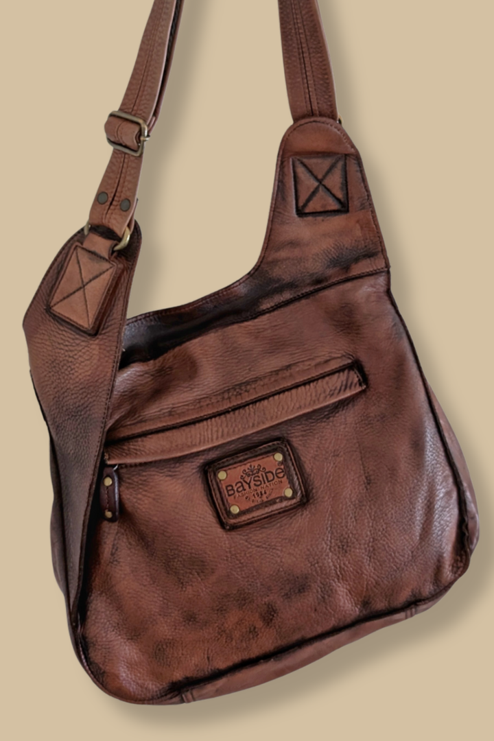 BAYSIDE84 Crossbody Saddle Bag - Cigar Brown