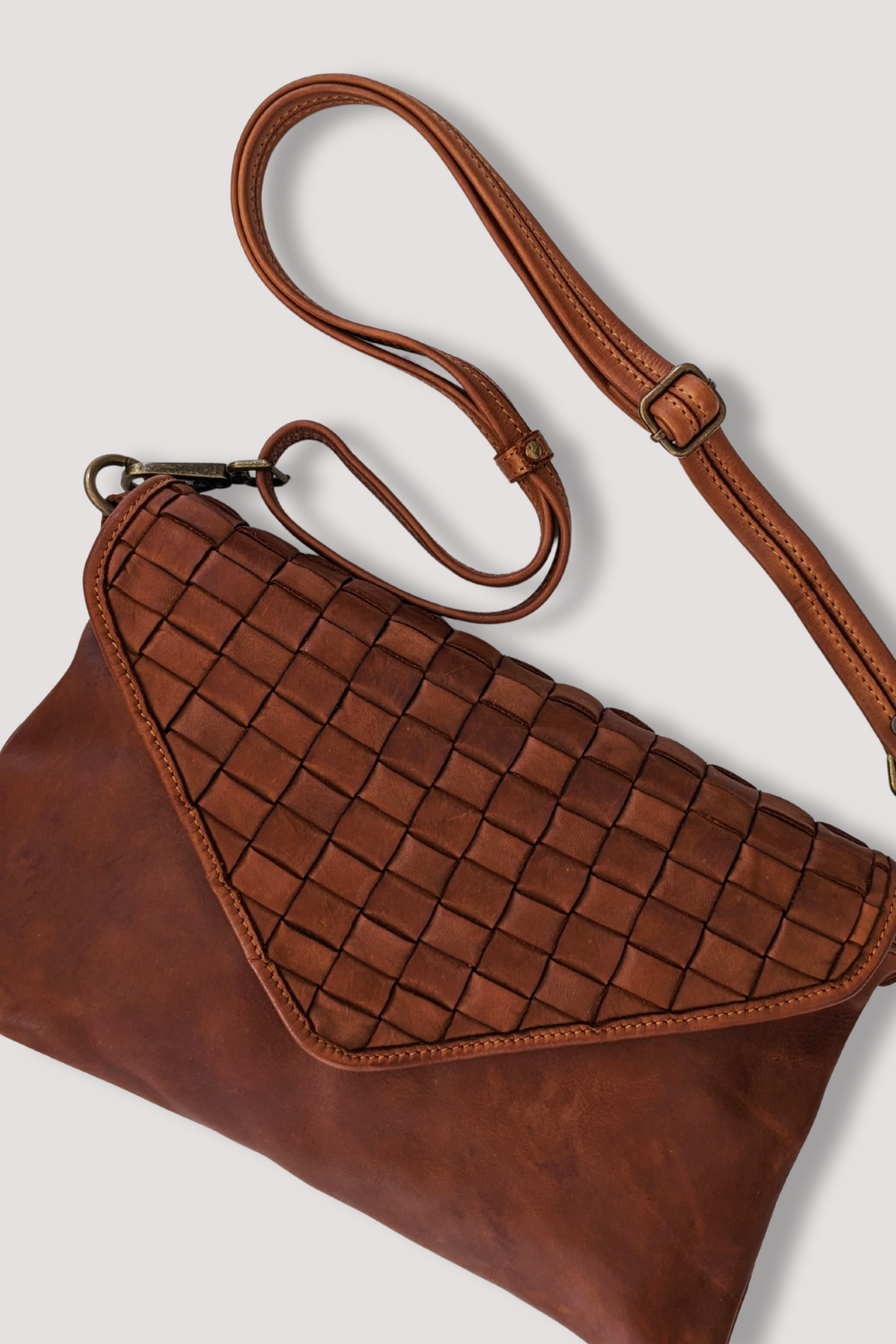 Bayside84 Woven Leather Envelope Bag