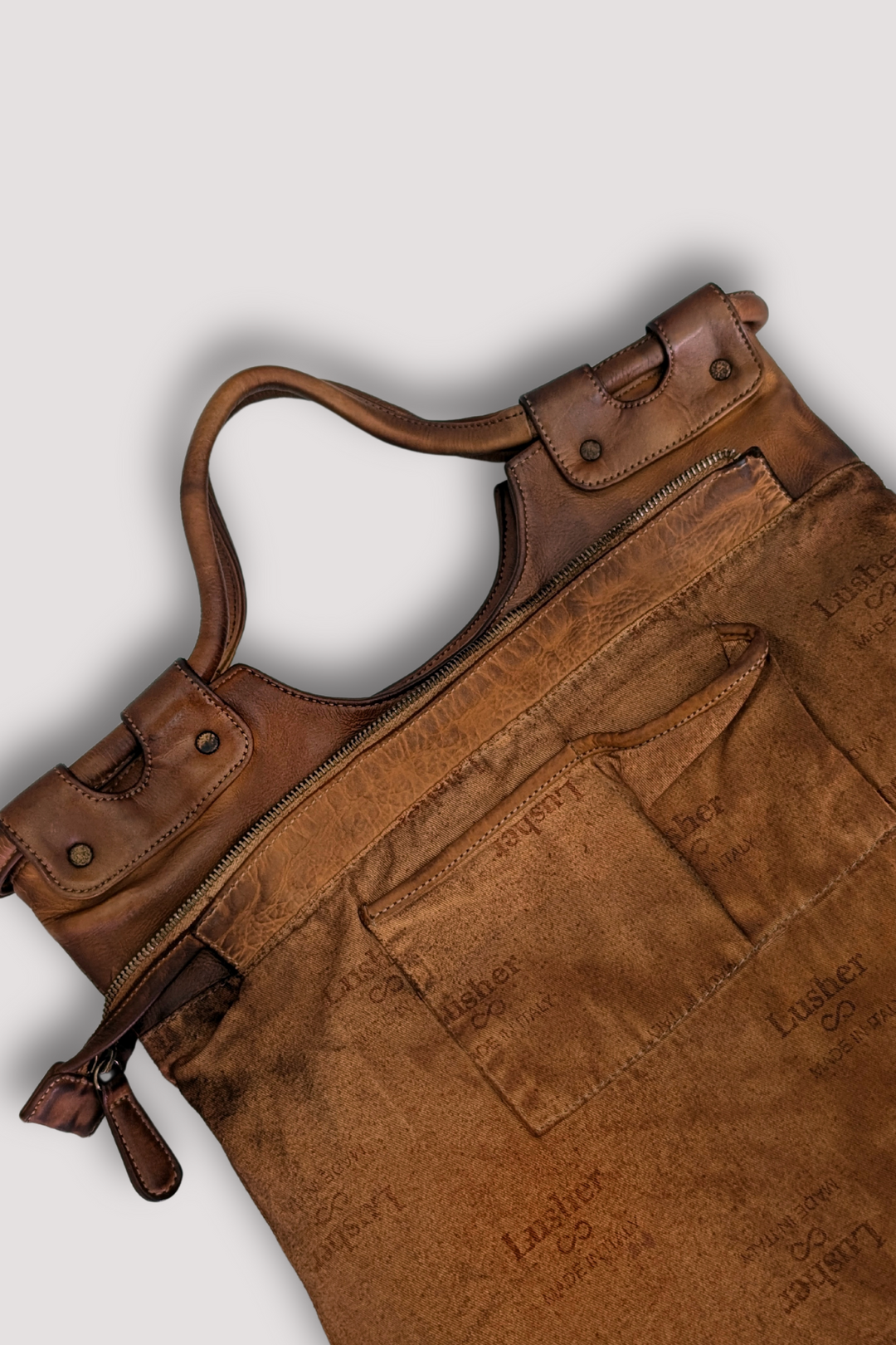 Bella Foldover Tote - Cognac Rocks