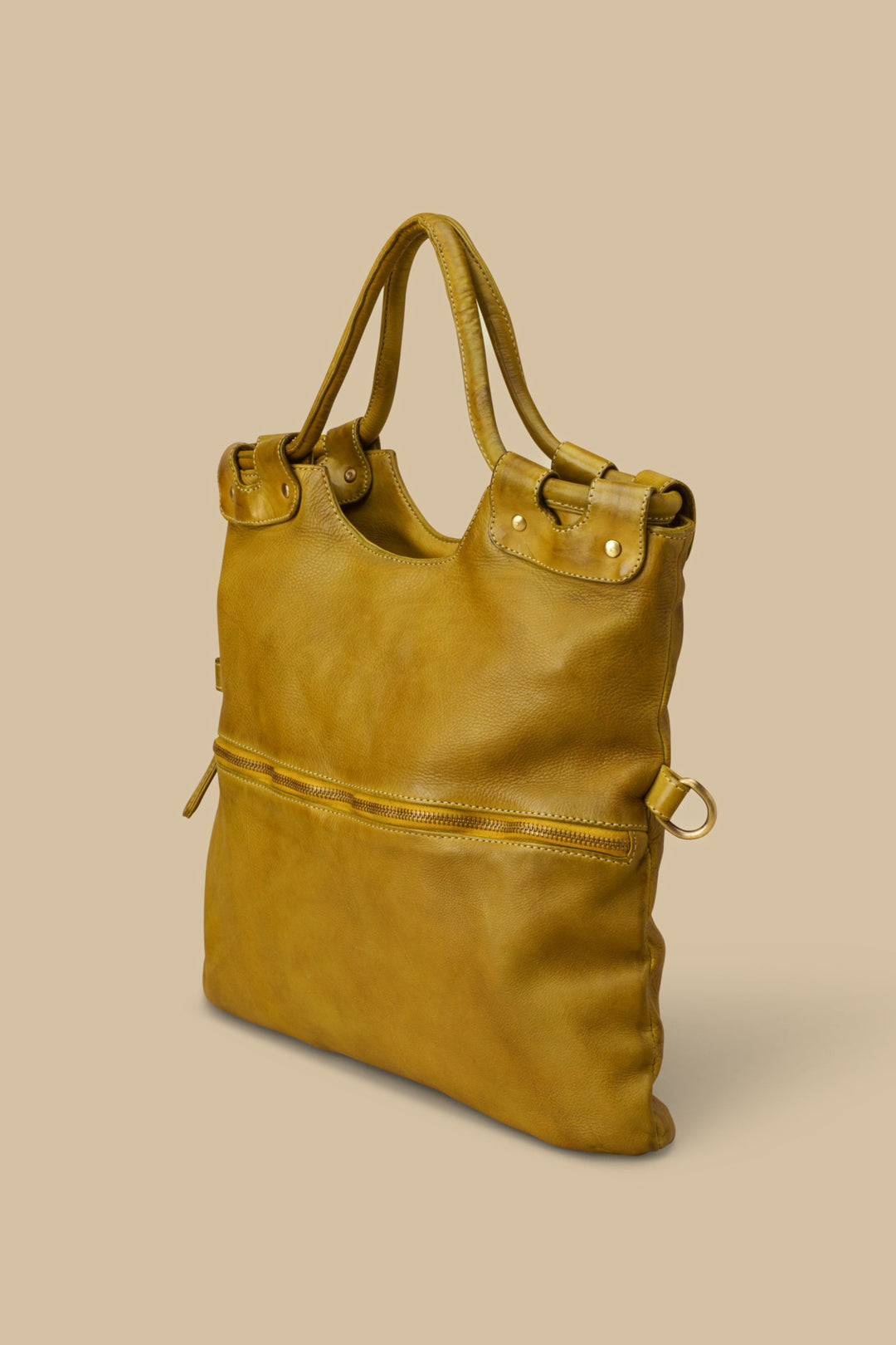 LUSHER Bella Fold Over Tote pistachio green, LUSHER Leather, Lusher.co