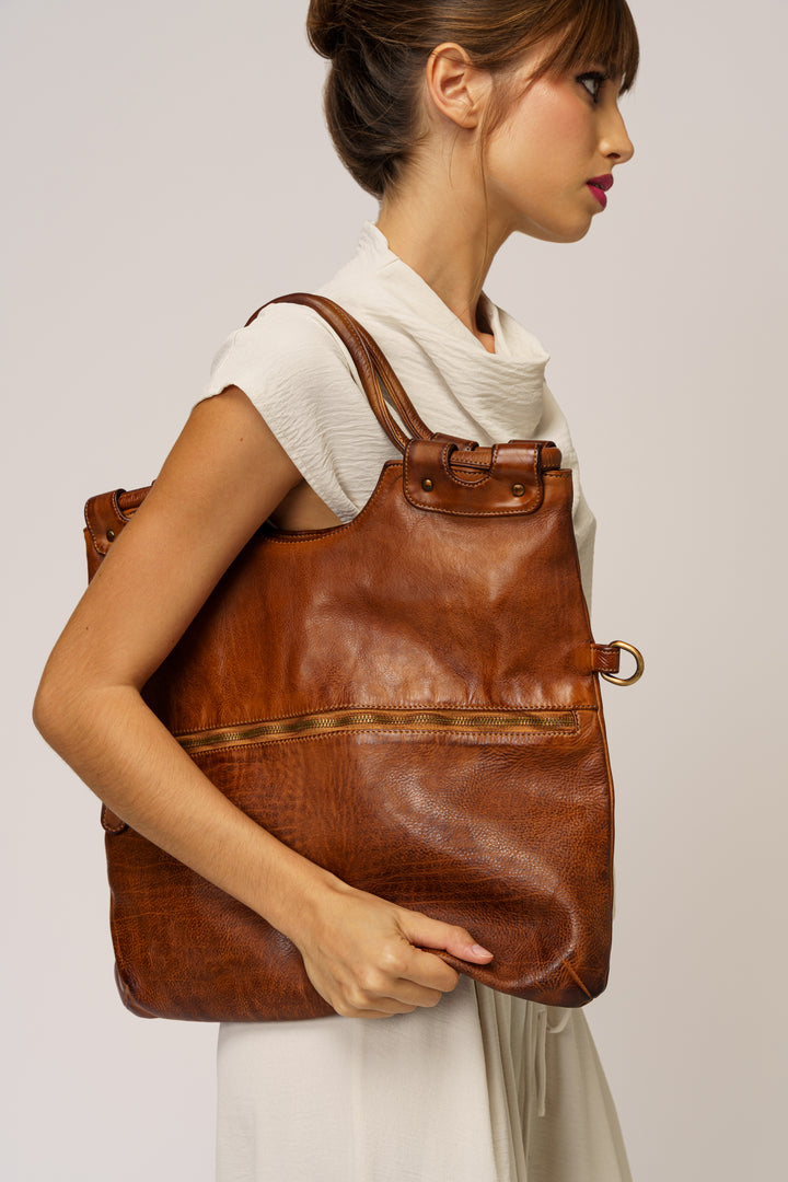 Bella Foldover Tote - Cognac Rocks  (sign up for restock alerts)