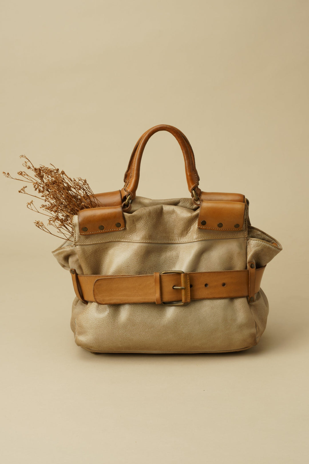 Lusher Belted Leather Tote, LUSHER AU79 COLLAB Belted Leather Tote, Crossbody Belted Tote Bag, Vegetable Tanned Slouchy Leather Tote, Lusher Leather, Lusher House of Vintage