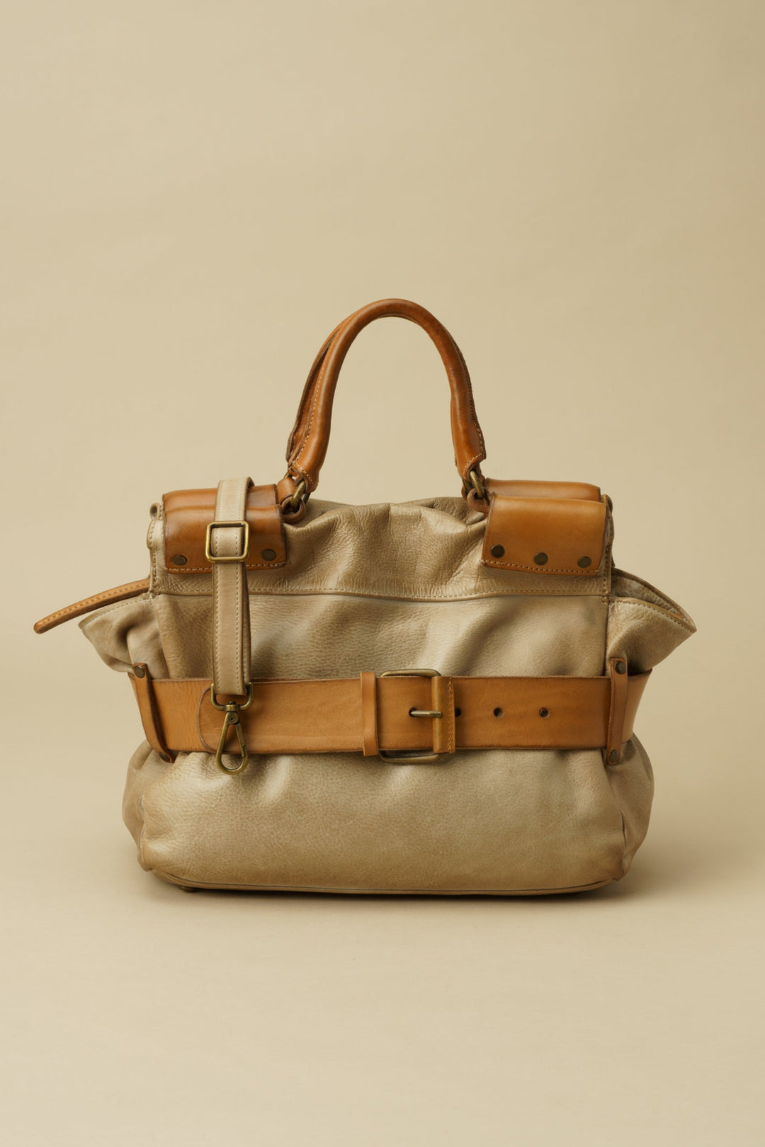 Lusher Belted Leather Tote, LUSHER AU79 COLLAB Belted Leather Tote, Crossbody Belted Tote Bag, Vegetable Tanned Slouchy Leather Tote, Lusher Leather, Lusher House of Vintage