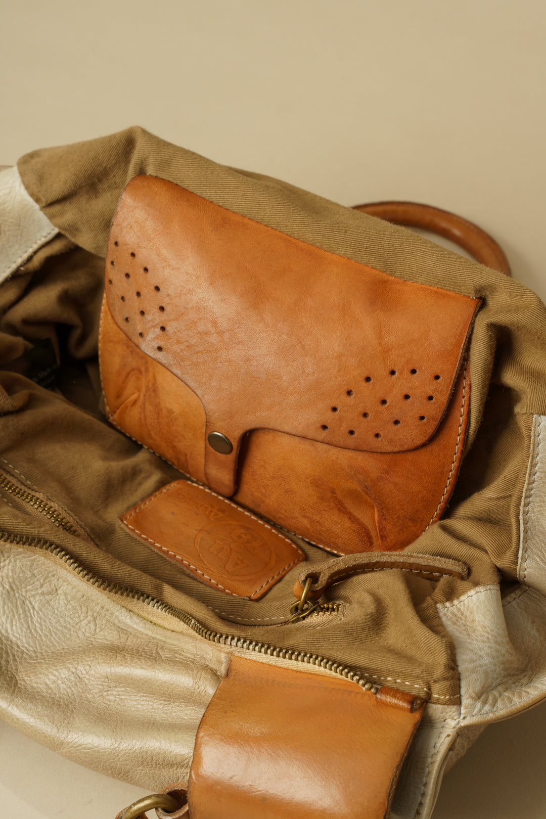 Lusher Belted Leather Tote, LUSHER AU79 COLLAB Belted Leather Tote, Crossbody Belted Tote Bag, Vegetable Tanned Slouchy Leather Tote, Lusher Leather, Lusher House of Vintage