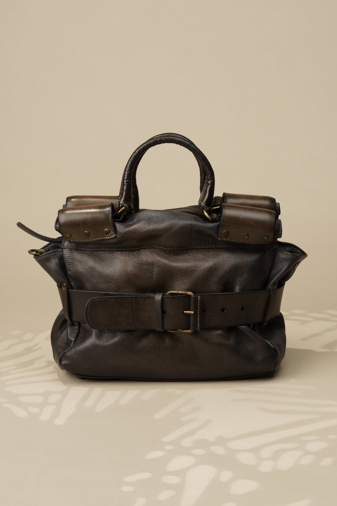 LUSHER AU79 BELTED TOTE ESPRESSO NOIR, Mini Belted Tote