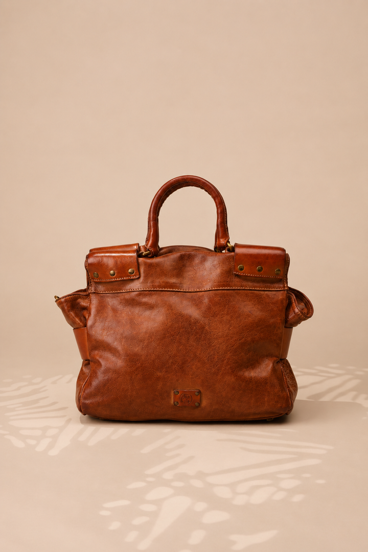 Belted Tote - Cognac