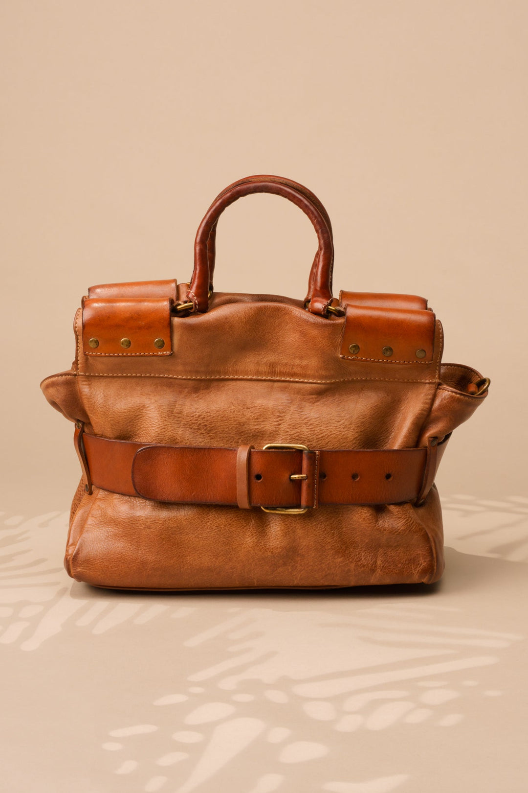 MINI BELTED TOTE - COGNAC | LUSHER