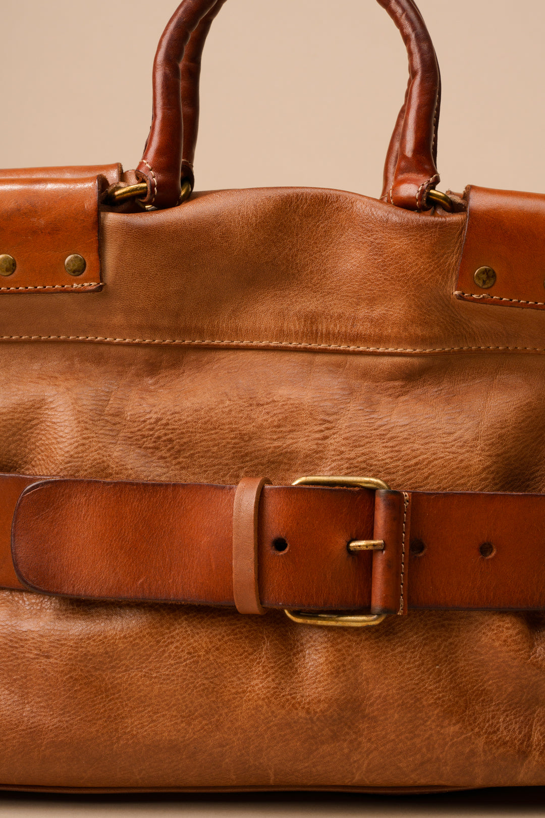 BELTED TOTE - COGNAC | LUSHER