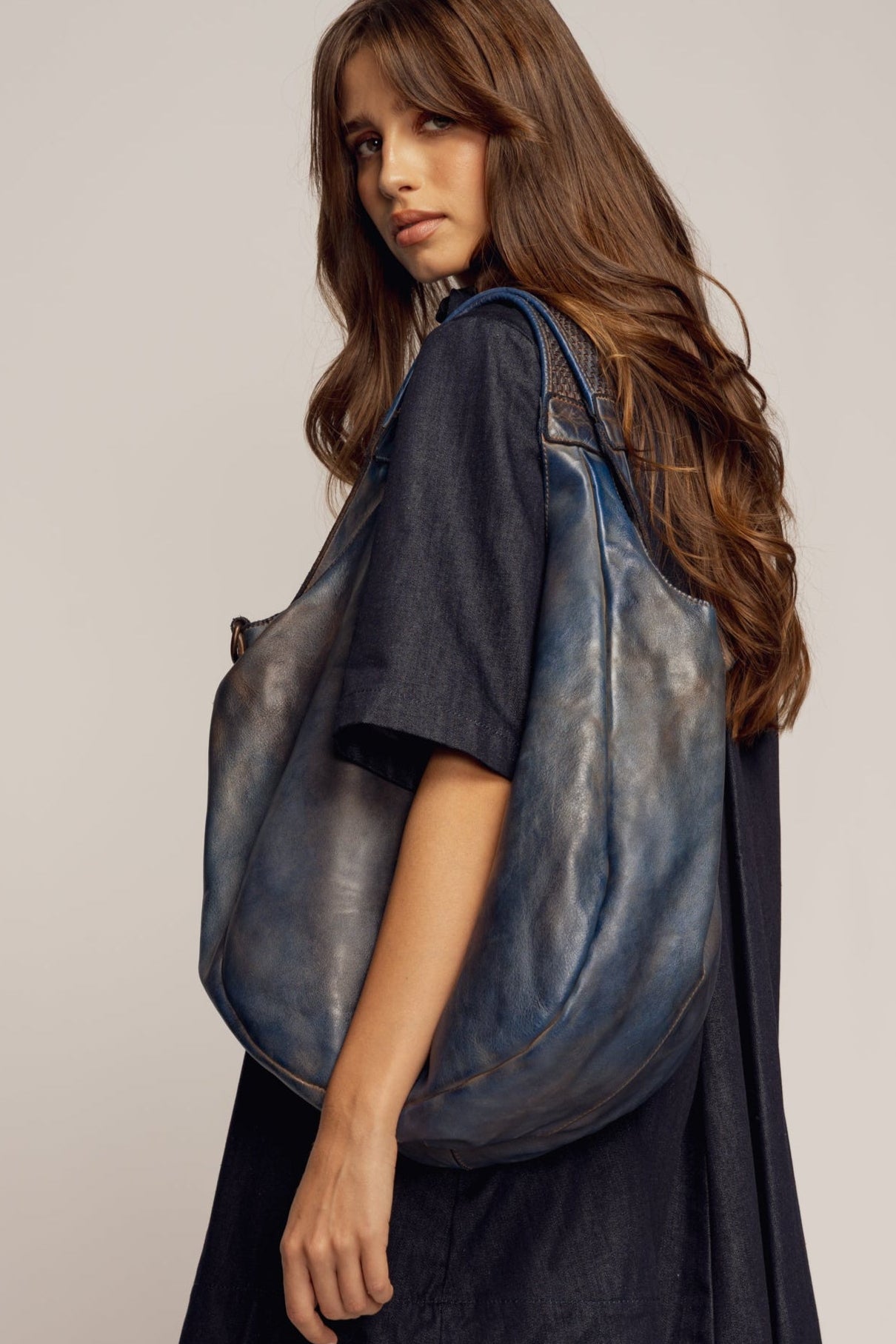 Carryall Crossbody Hobo | Bayside Fashion Nation Italian Leather