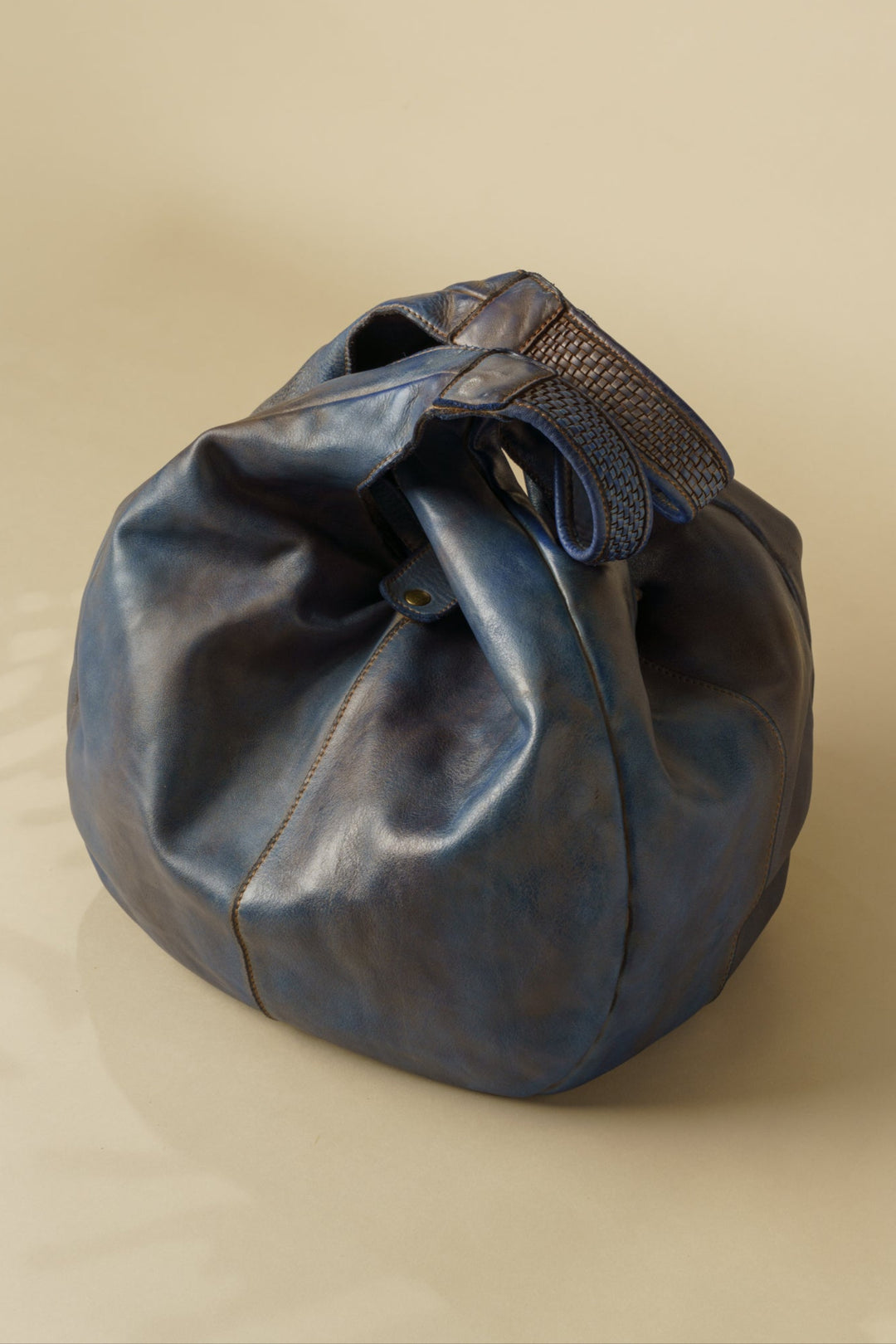 LUSHER CARRYALL HOBO BLUE, LUSHER BAYSIDE84 COLLAB CARRYALL HOBO, BLUE LEATHER HOBO, XL LEATHER HOBO, CROSSBODY HOBO BAG, SOFT SLOUCHY HOBO CROSSBODY