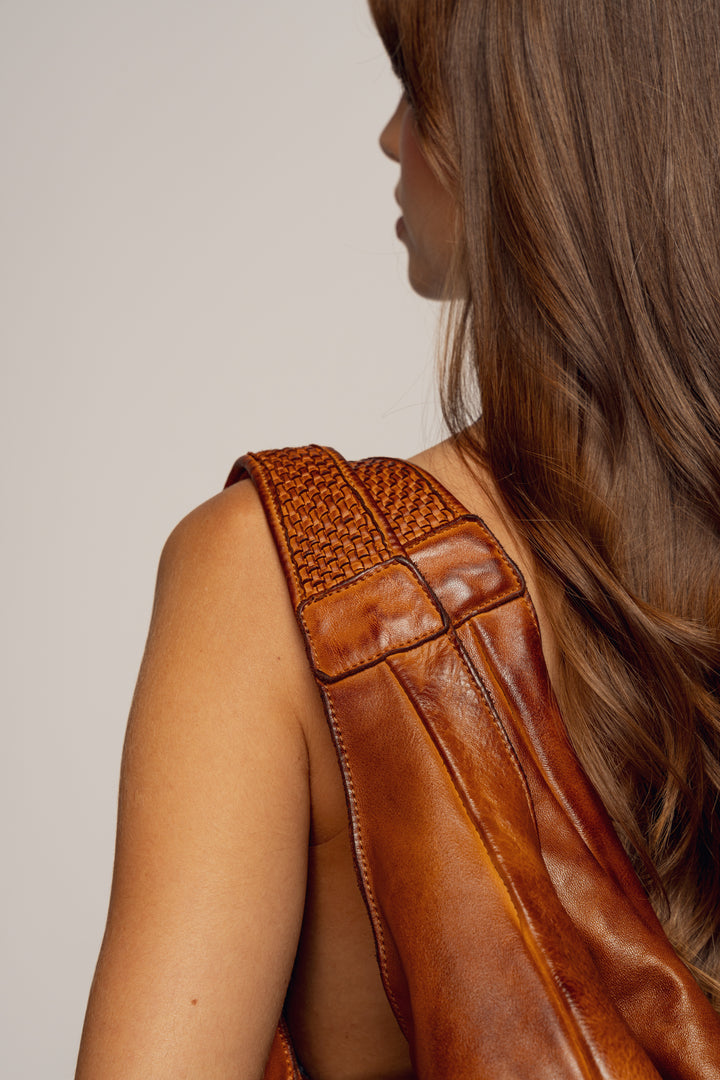 Lusher Carryall Hobo Cognac, Lusher Bayside84 Collab Carryall Hobo, Slouchy Crossbody Hobo, Soft slouchy XL hobo, Hobo Crossbody Bag, Cognac Leather XL Hobo