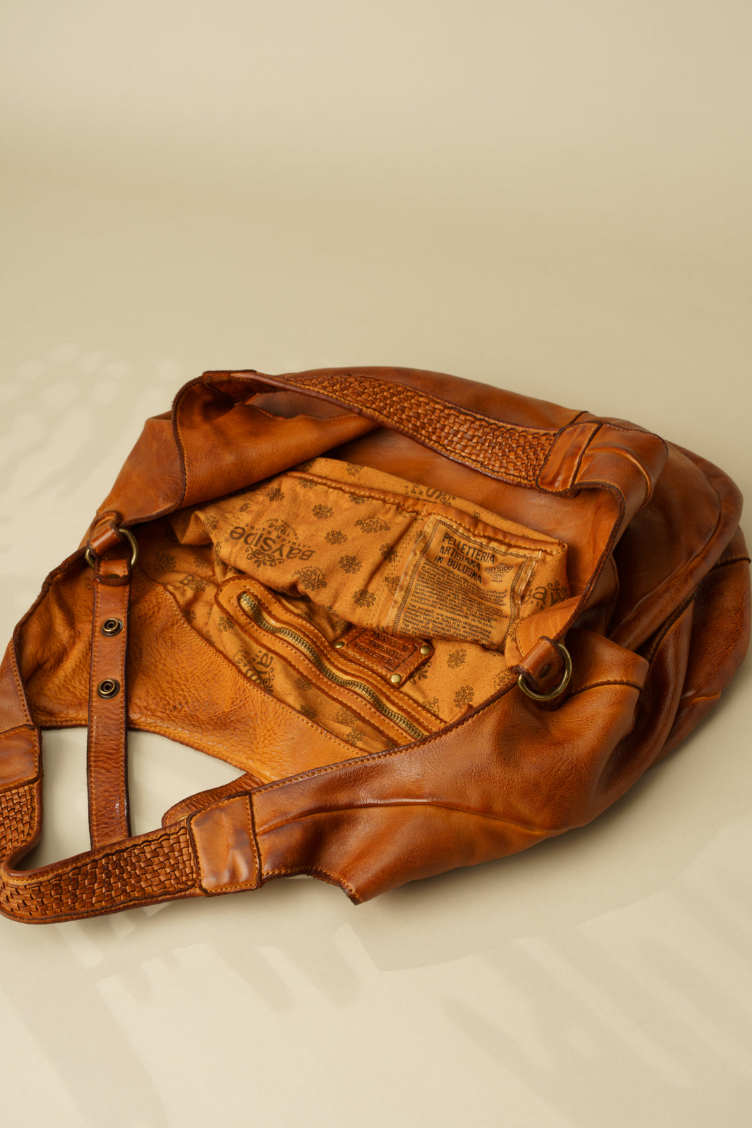 Lusher Carryall Hobo Cognac, Lusher Bayside84 Collab Carryall Hobo, Slouchy Crossbody Hobo, Soft slouchy XL hobo, Hobo Crossbody Bag, Cognac Leather XL Hobo