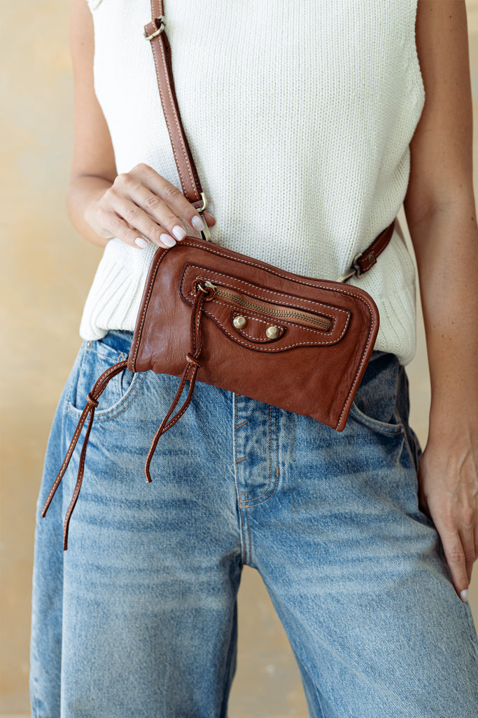 Almost Perfect' Envelope Convertible Crossbody, Cognac