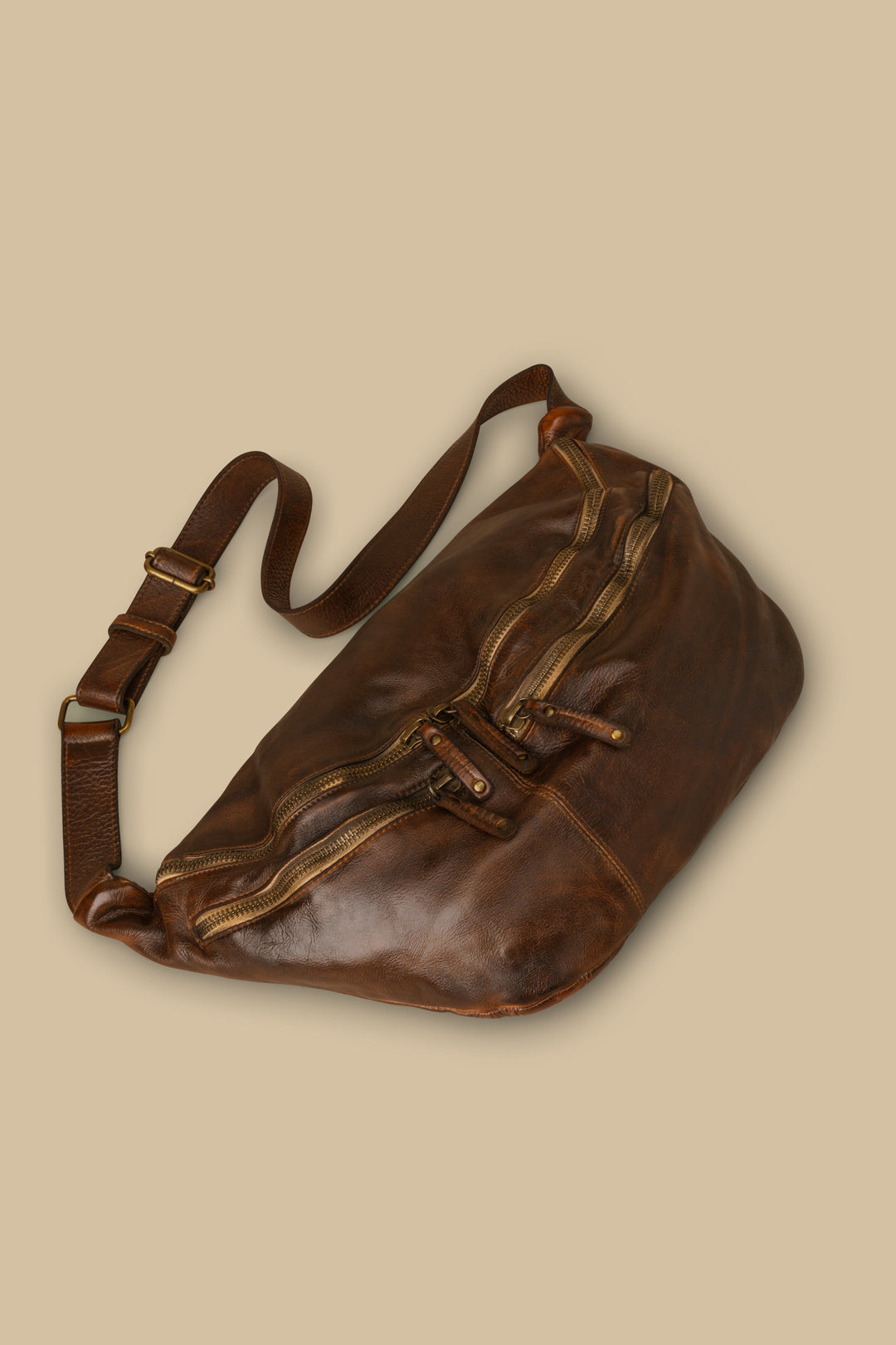 LUSHER CITY SLING BAG CIGAR BROWN , LUSHER BAYSIDE84 CITY SLING BAG, LUSHER XL LEATHER SLING BAGS, SOFT SLOUCHY LEATHER HOBO CROSSBODY BAG