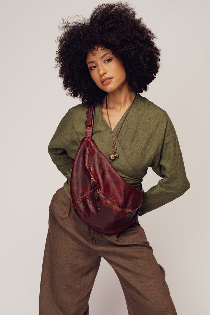 City Sling & Belt Bag  - Wine Bordeaux