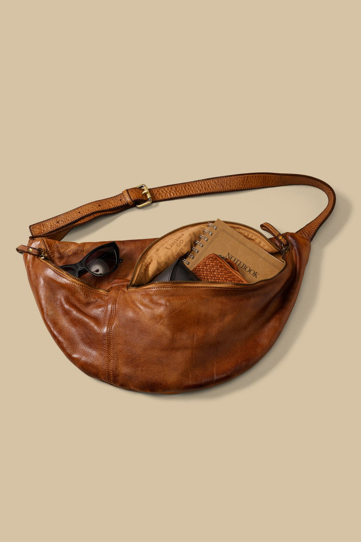 LUSHER CITY SLING BAG, XL SOFT LEATHER CROSSBODY SLING BAG, VINTAGE LEATHER SLING BAG, FESTIVAL SLING BAG, XL SLING BAG