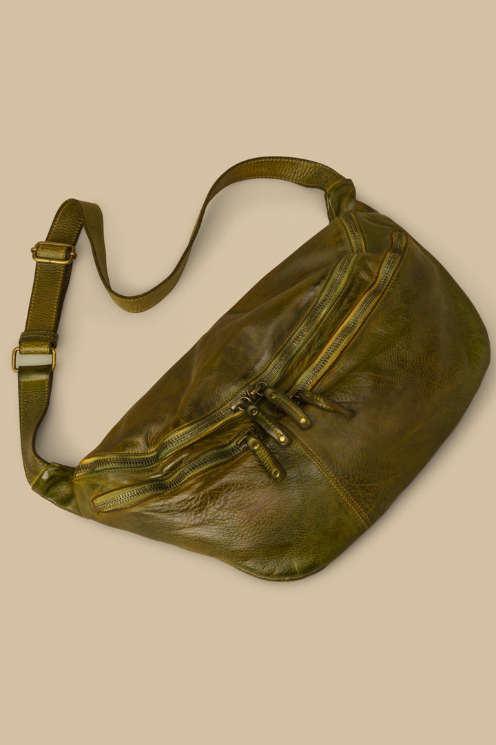 LUSHER CITY SLING BAG CAMOUFLAGE GREEN, LUSHER BAYSIDE84 CITY SLING BAG, LUSHER XL LEATHER SLING BAGS, SOFT SLOUCHY LEATHER HOBO CROSSBODY BAG