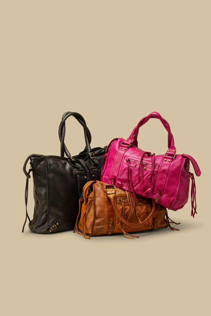 BAYSIDE84 Classic Fringe Hobo - Cognac
