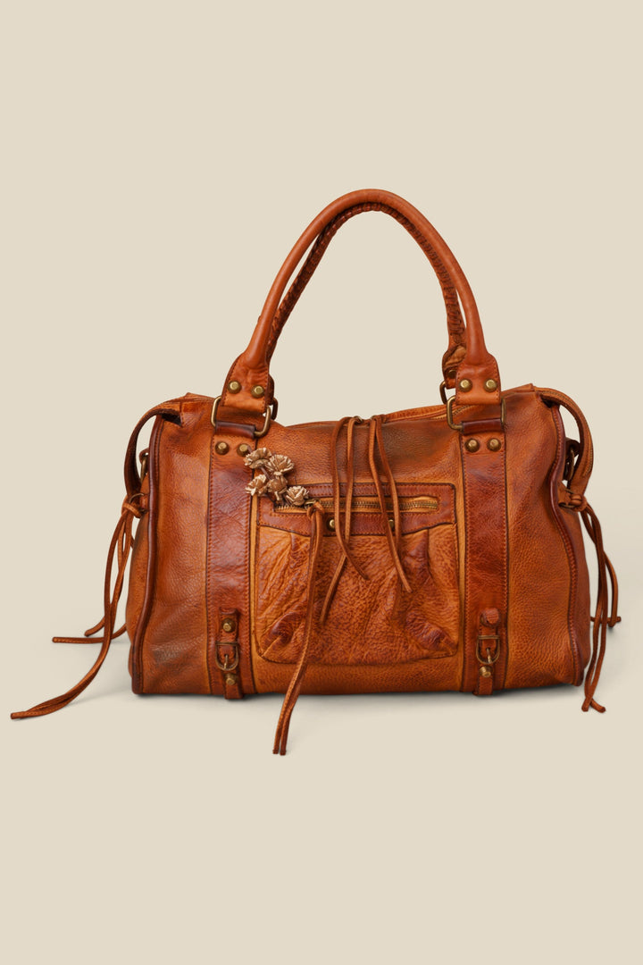 LUSHER CLASSIC FRINGE HOBO, LUSHER + BAYSIDE84 COLLAB, BAYSIDE84 HOBO BAG, LUSHER LEATHER BAGS, COGNAC HOBO BAG 