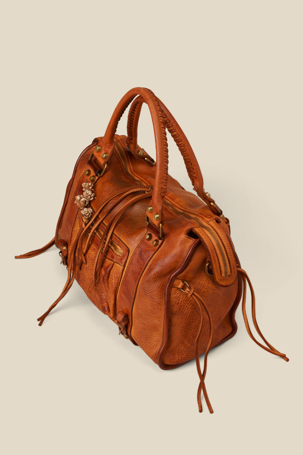 LUSHER CLASSIC FRINGE HOBO, LUSHER + BAYSIDE84 COLLAB, BAYSIDE84 HOBO BAG, LUSHER LEATHER BAGS, COGNAC HOBO BAG 