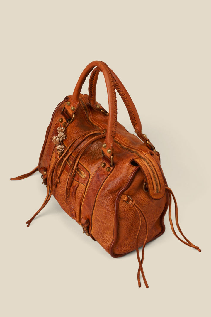 LUSHER CLASSIC FRINGE HOBO, LUSHER + BAYSIDE84 COLLAB, BAYSIDE84 HOBO BAG, LUSHER LEATHER BAGS, COGNAC HOBO BAG 