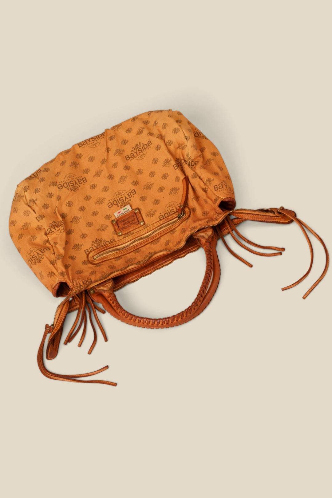 BAYSIDE84 Classic Fringe Hobo - Cognac