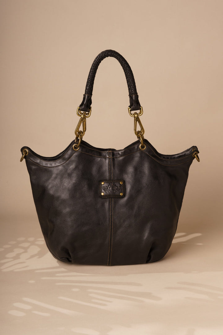 Calla Lily Convertible Hobo Back of the Bag - Black | Lusher 